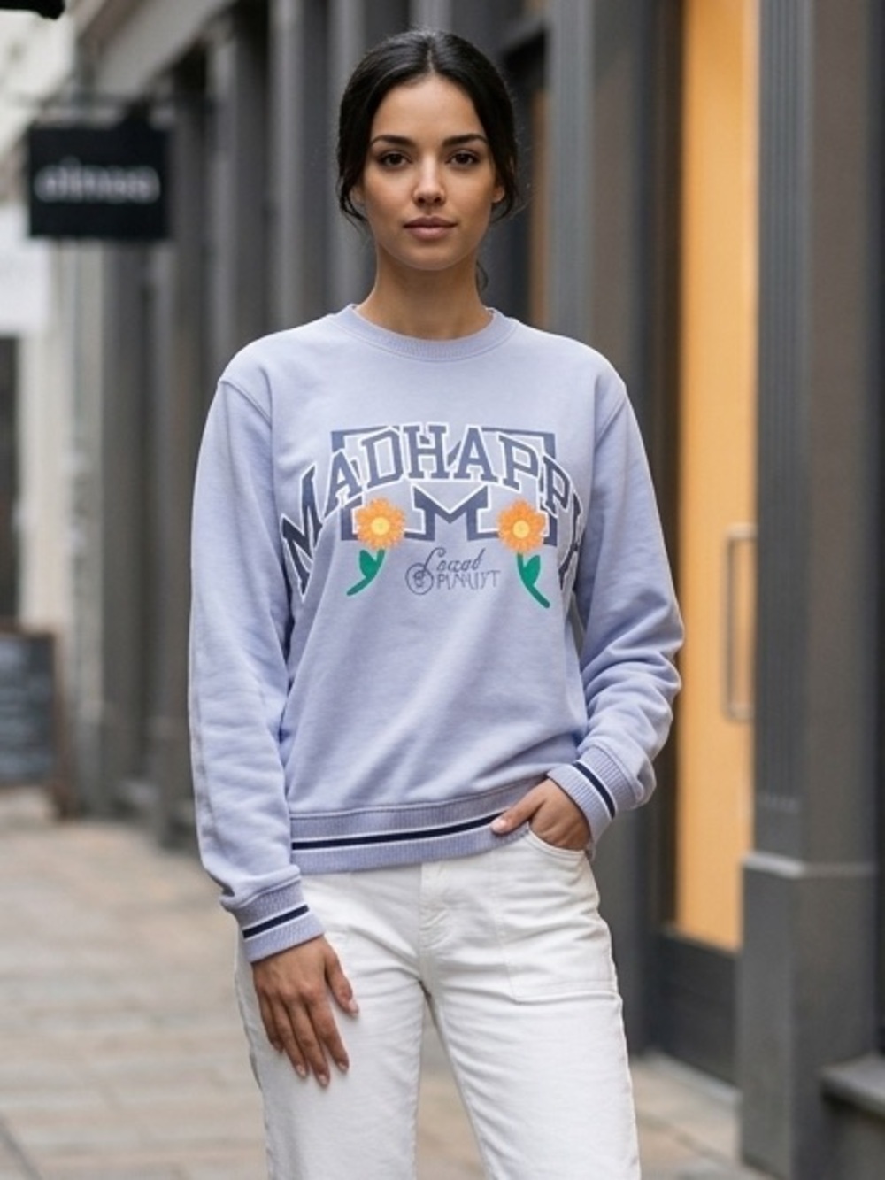 NWT Madhappy Women’s Lavender Local Optimist Fleece Crewneck Sweatshirt - Size L
